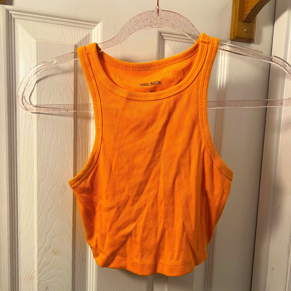 women’s orange cropped summer tank top